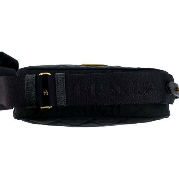Prada Tessuto Black Quilted Nylon Triangle Logo Camera Crossbody - Picture 9 of 10